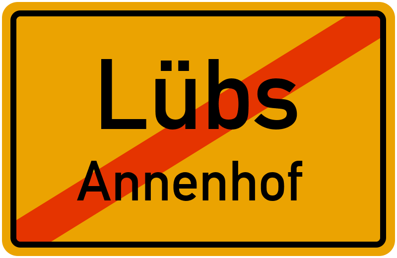 Ortsschild Lübs