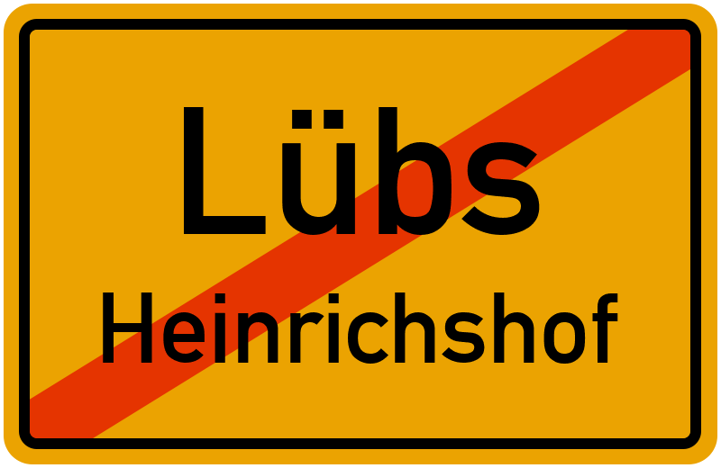 Ortsschild Lübs