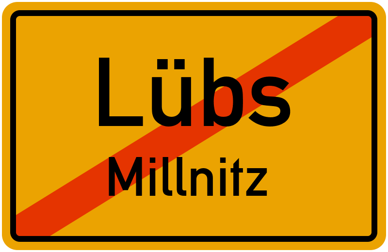 Ortsschild Lübs