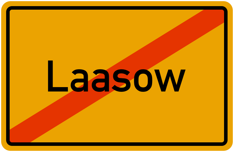 Ortsschild Laasow