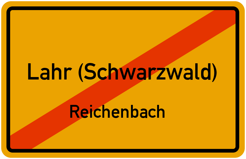 Ortsschild Lahr (Schwarzwald)