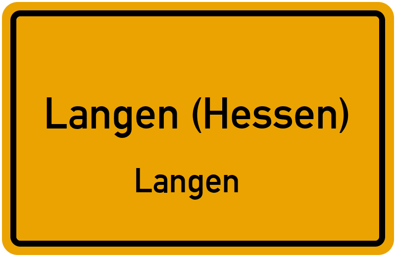 Ortsschild Langen (Hessen)