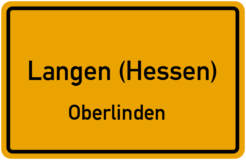 Ortsschild Langen (Hessen)