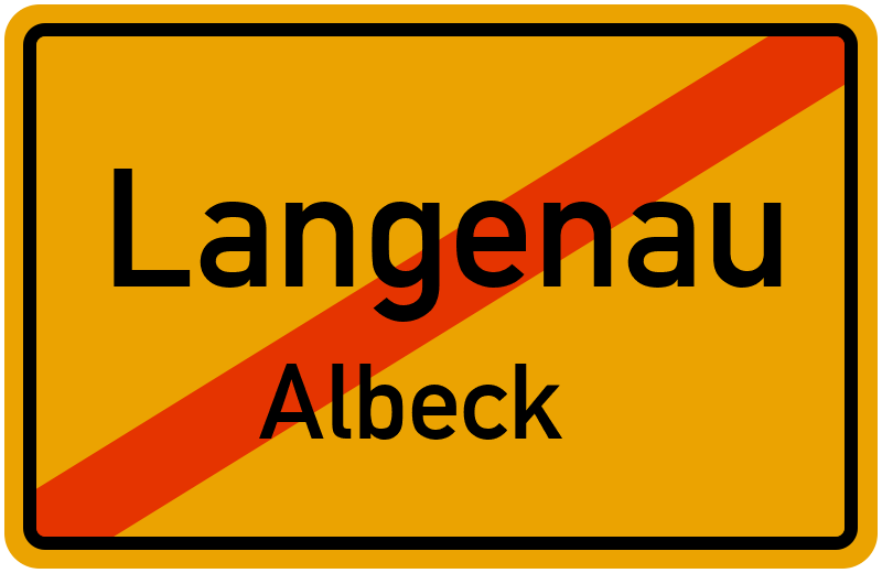 Ortsschild Langenau