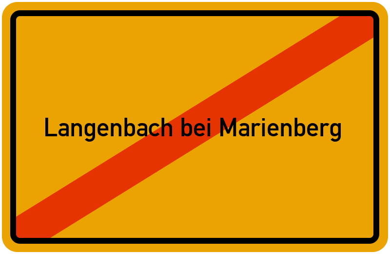 Ortsschild Langenbach bei Marienberg