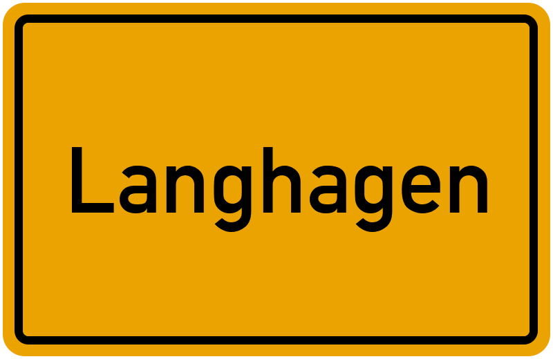 Ortsschild Langhagen