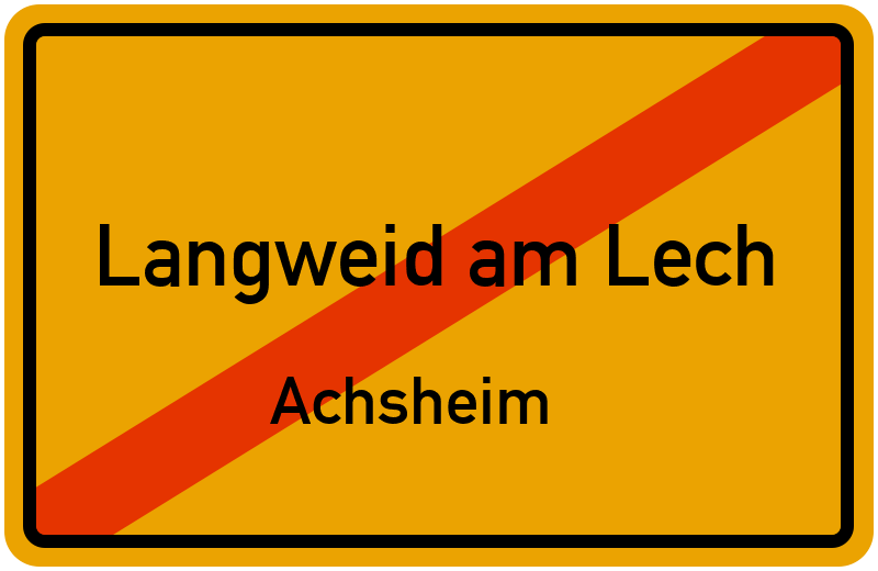 Ortsschild Langweid am Lech