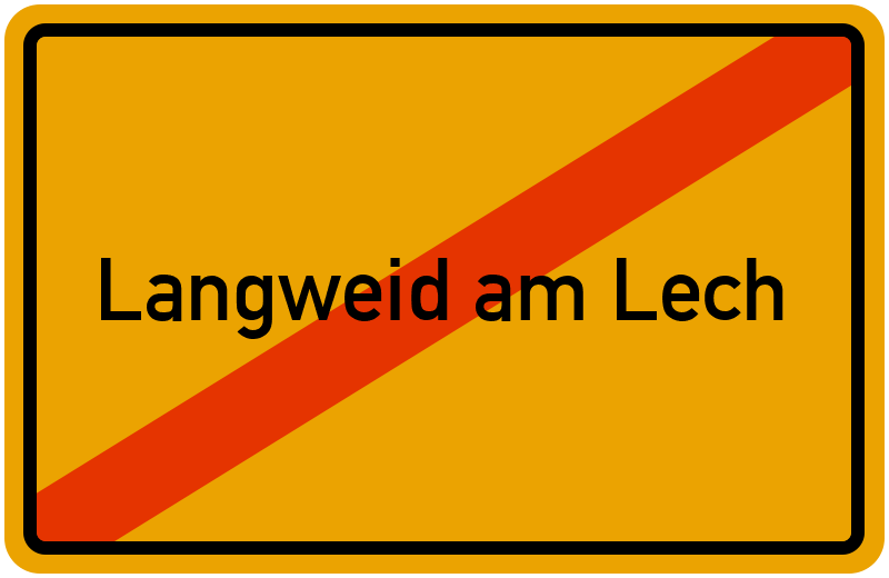 Ortsschild Langweid am Lech