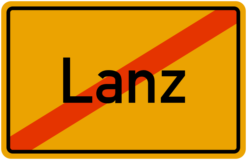 Ortsschild Lanz