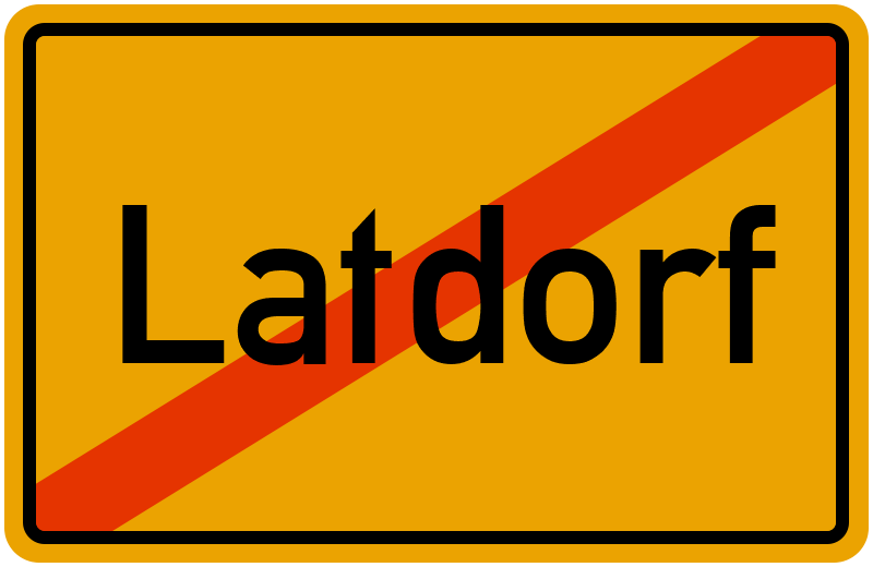 Ortsschild Latdorf