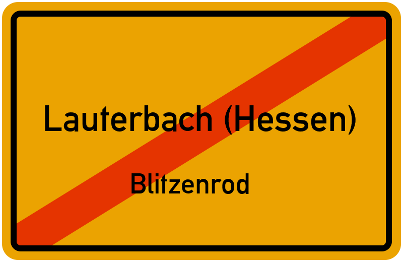 Ortsschild Lauterbach (Hessen)