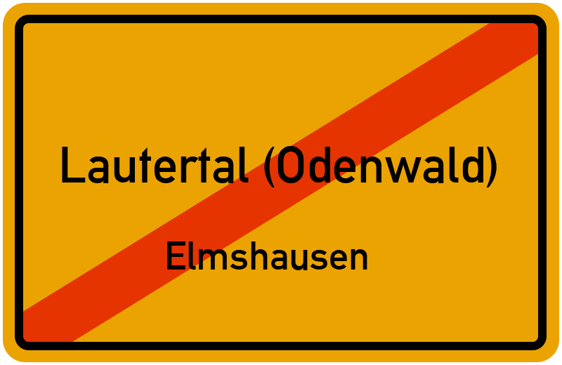 Ortsschild Lautertal (Odenwald)
