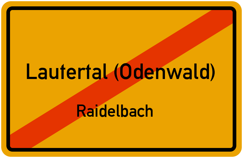 Ortsschild Lautertal (Odenwald)