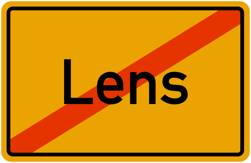 Ortsschild Lens