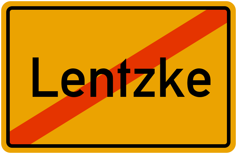 Ortsschild Lentzke