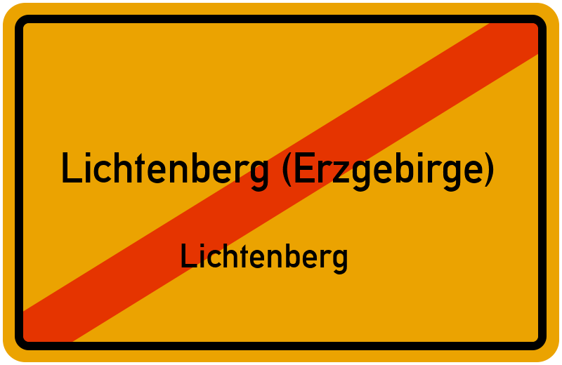 Ortsschild Lichtenberg (Erzgebirge)