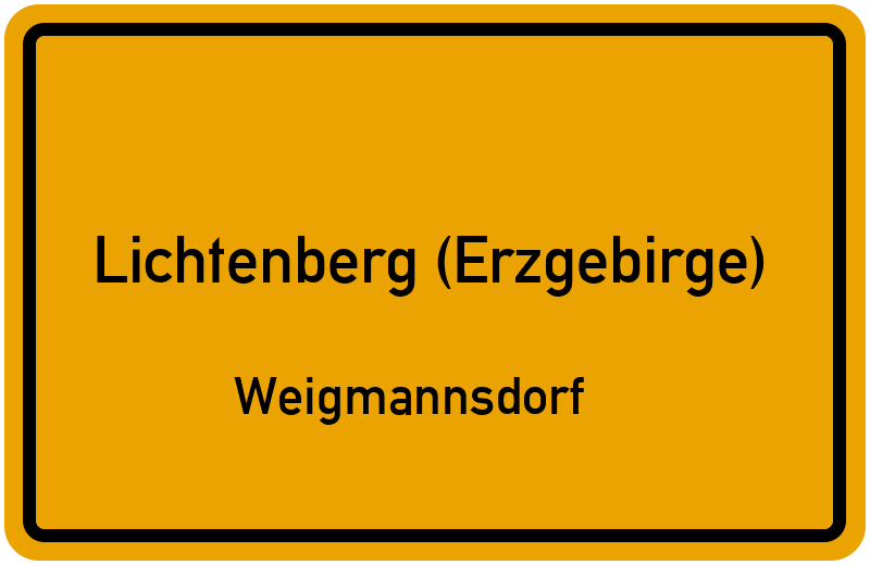 Ortsschild Lichtenberg (Erzgebirge)