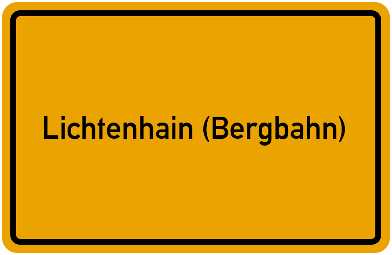 Ortsschild Lichtenhain (Bergbahn)