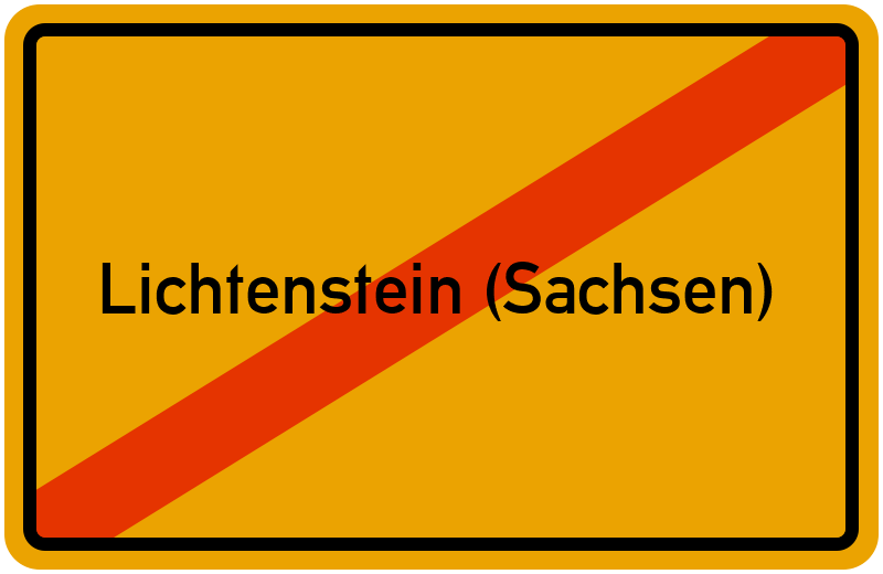 Ortsschild Lichtenstein (Sachsen)