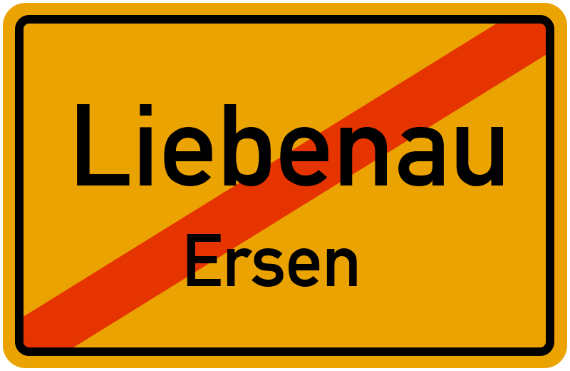 Ortsschild Liebenau