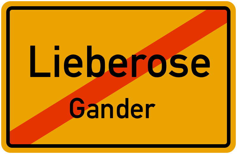 Ortsschild Lieberose