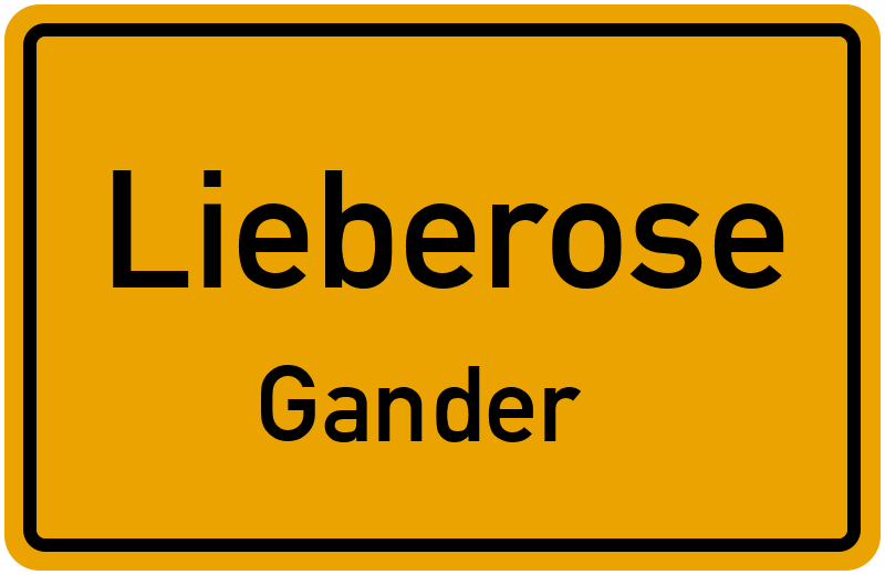 Ortsschild Lieberose