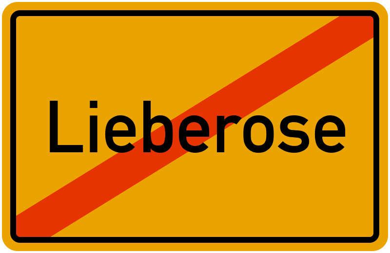 Ortsschild Lieberose