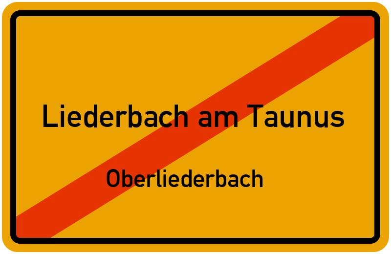 Ortsschild Liederbach am Taunus