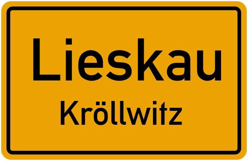 Ortsschild Lieskau