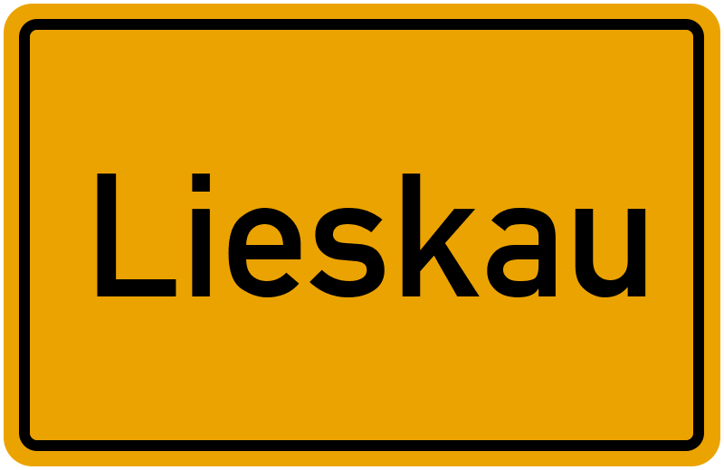 Ortsschild Lieskau