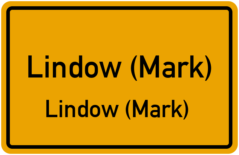 Ortsschild Lindow (Mark)