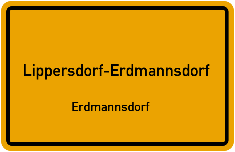 Ortsschild Lippersdorf-Erdmannsdorf