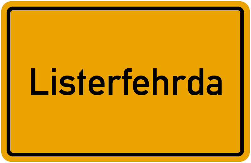 Ortsschild Listerfehrda