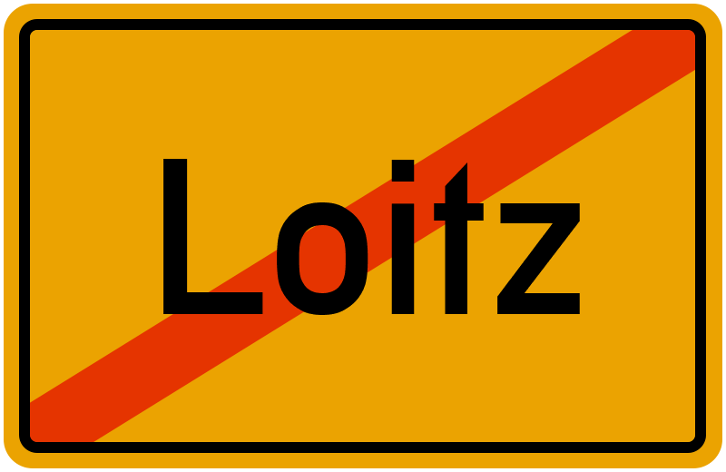 Ortsschild Loitz
