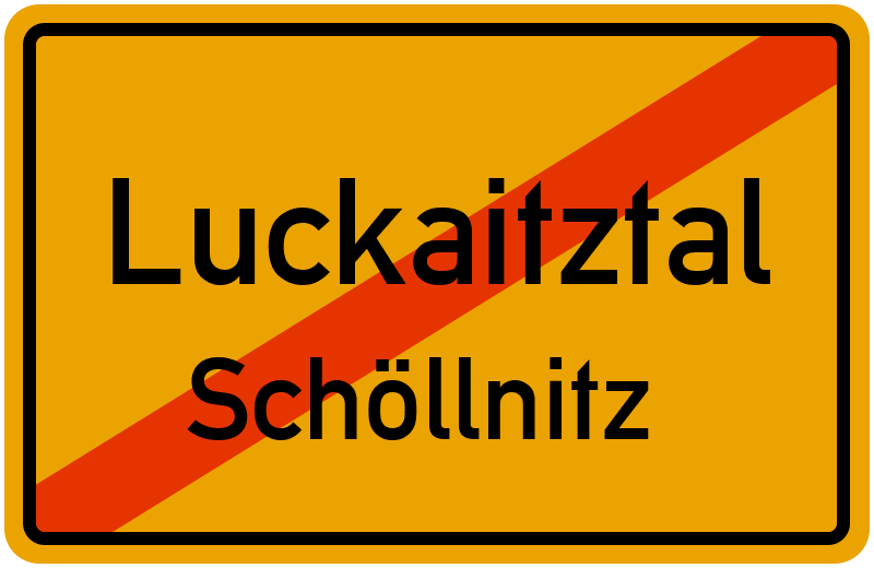 Ortsschild Luckaitztal