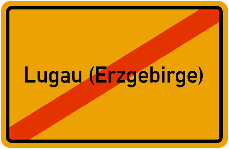 Ortsschild Lugau (Erzgebirge)