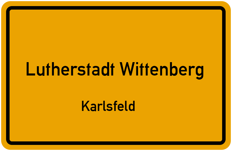 Lutherstadt Wittenberg Karlsfeld Straßenverzeichnis: Straßen in Karlsfeld