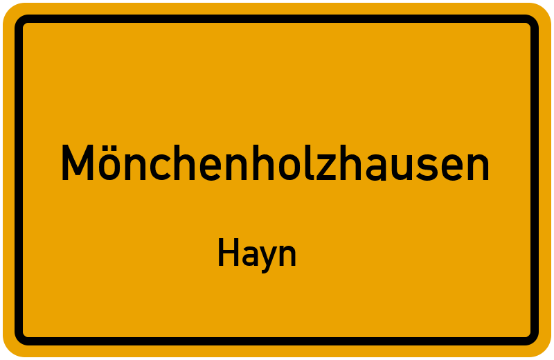 Ortsschild Mönchenholzhausen