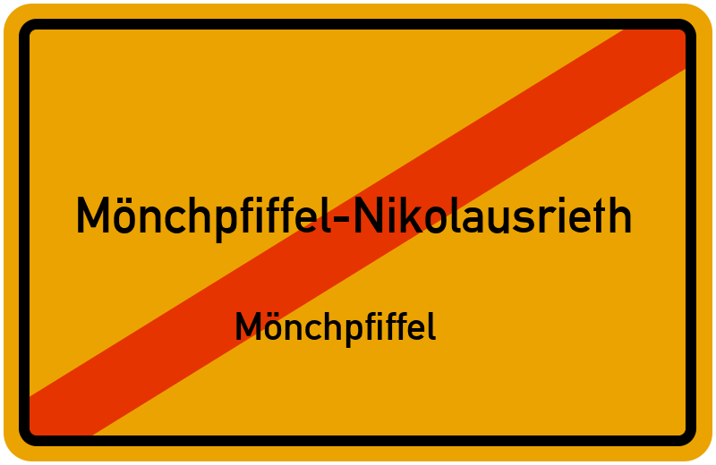 Ortsschild Mönchpfiffel-Nikolausrieth