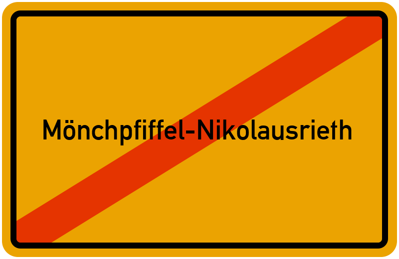 Ortsschild Mönchpfiffel-Nikolausrieth