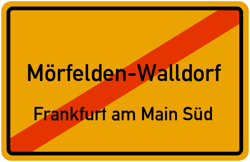 Ortsschild Mörfelden-Walldorf