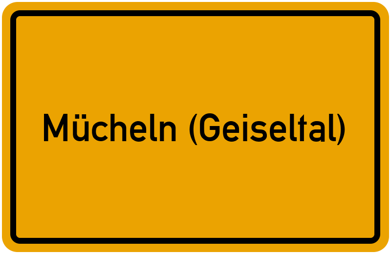 Ortsschild Mücheln (Geiseltal)