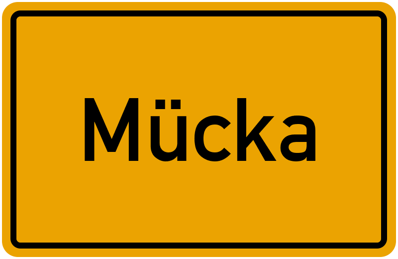 Ortsschild Mücka