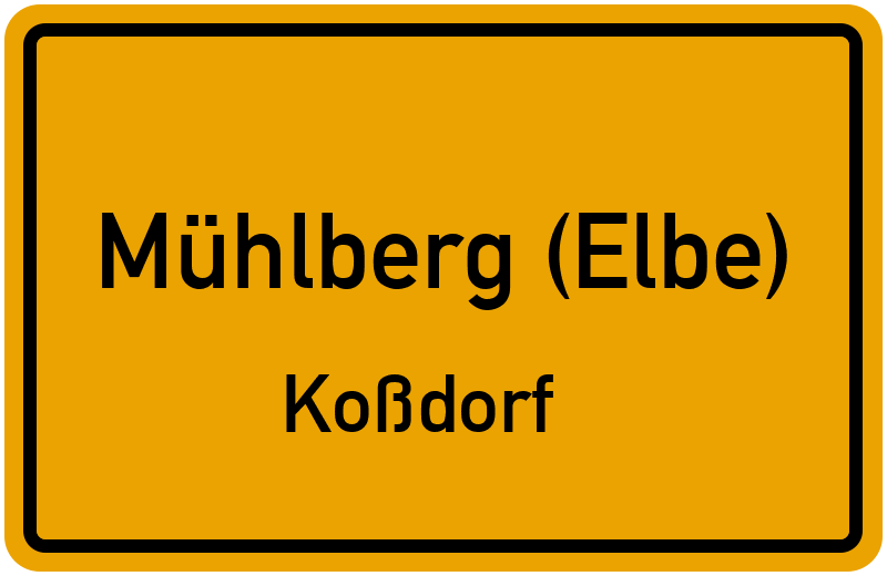 Ortsschild Mühlberg (Elbe)
