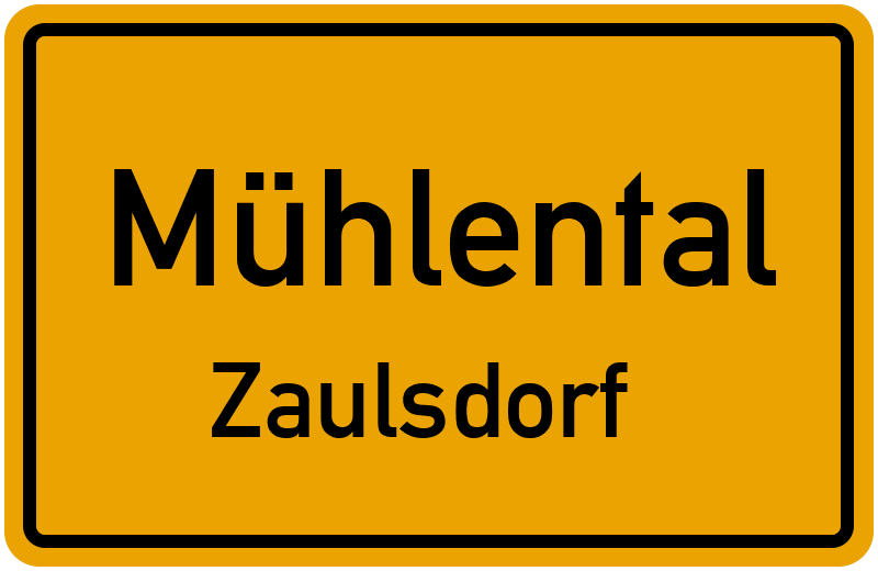 Ortsschild Mühlental
