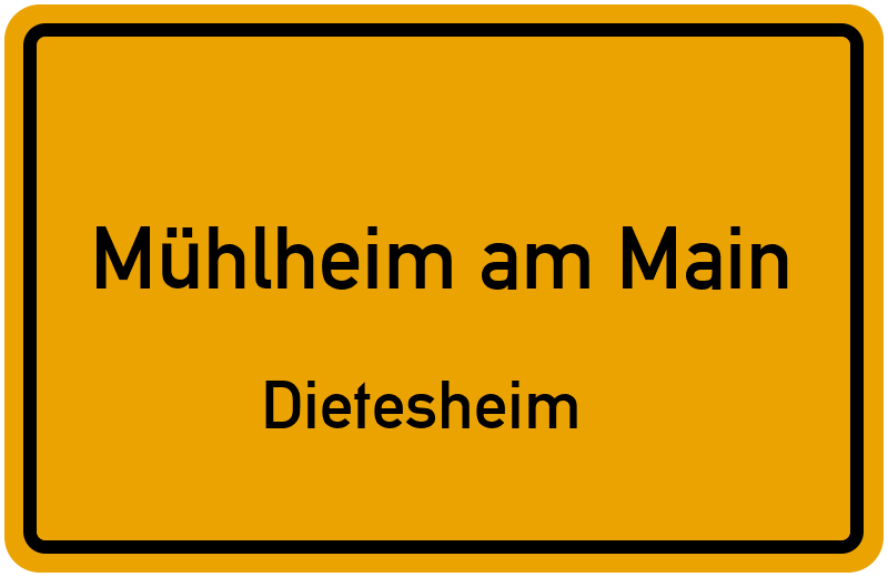 Ortsschild Mühlheim am Main