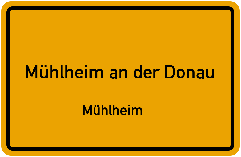 Ortsschild Mühlheim an der Donau