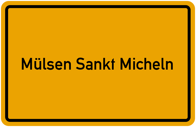 Ortsschild Mülsen Sankt Micheln