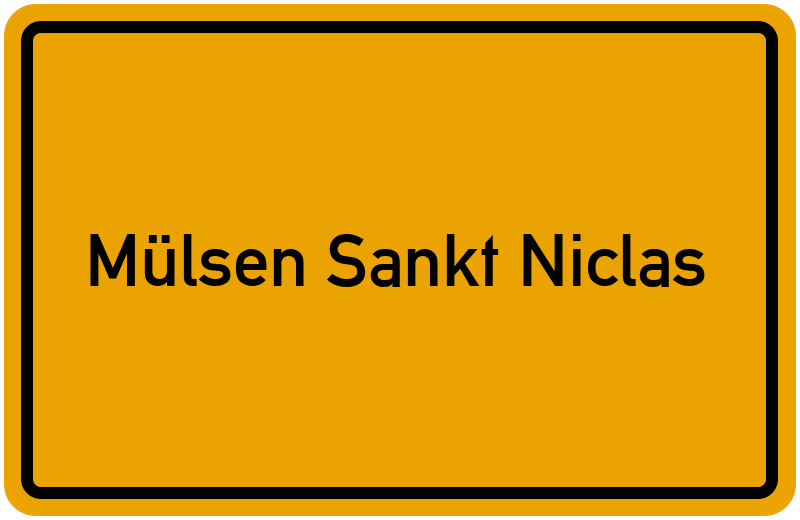 Ortsschild Mülsen Sankt Niclas