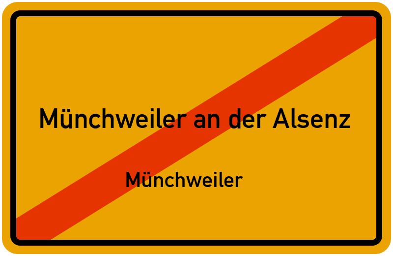 Ortsschild Münchweiler an der Alsenz